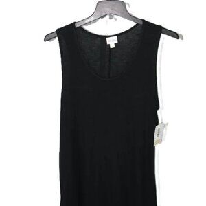 LuLaRoe Tank Top Size 3XL Solid Black Slub Fabric Goth Grunge Wimsigoth